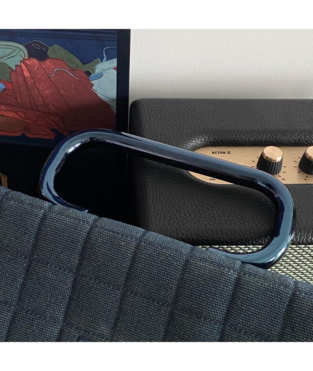 CHANEL Синяя деним сумка с короткими ручками, фото 3