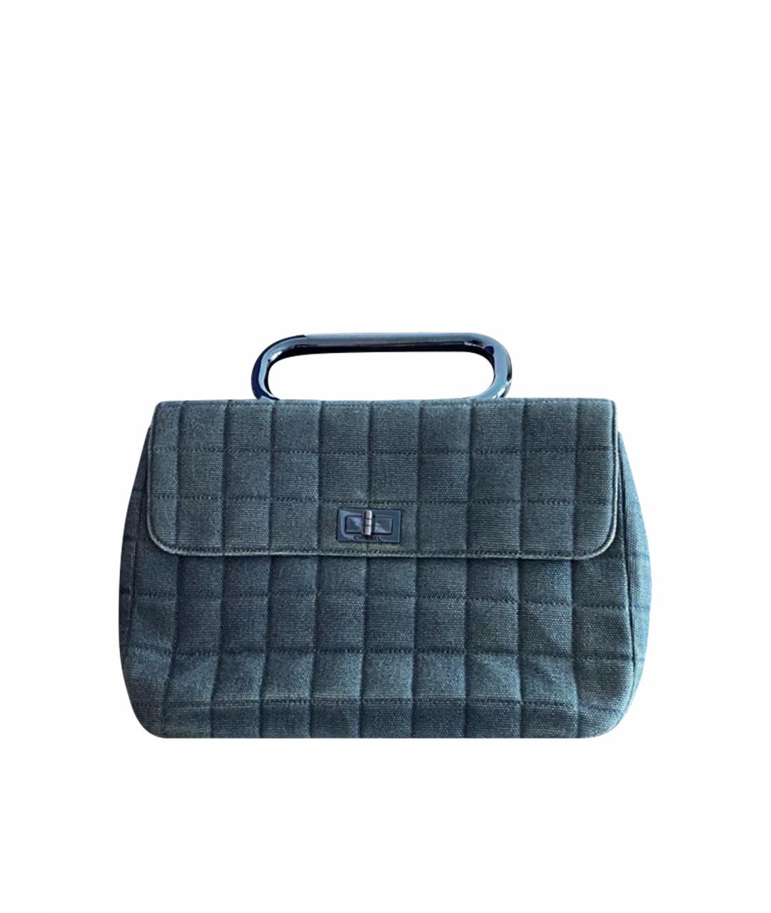 CHANEL Синяя деним сумка с короткими ручками, фото 1