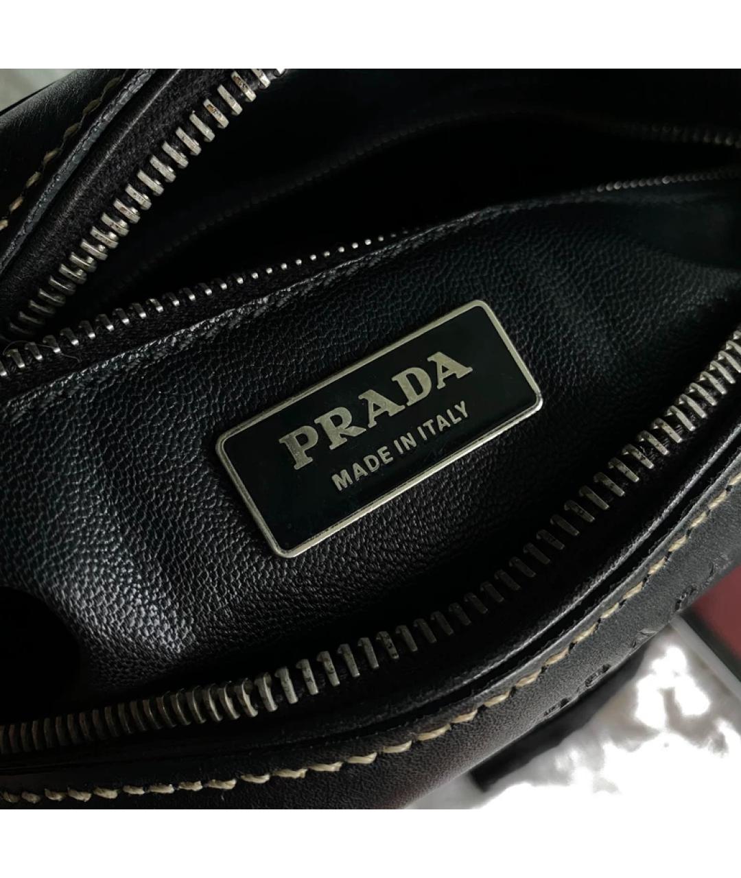 PRADA Черная кожаная сумка через плечо, фото 4