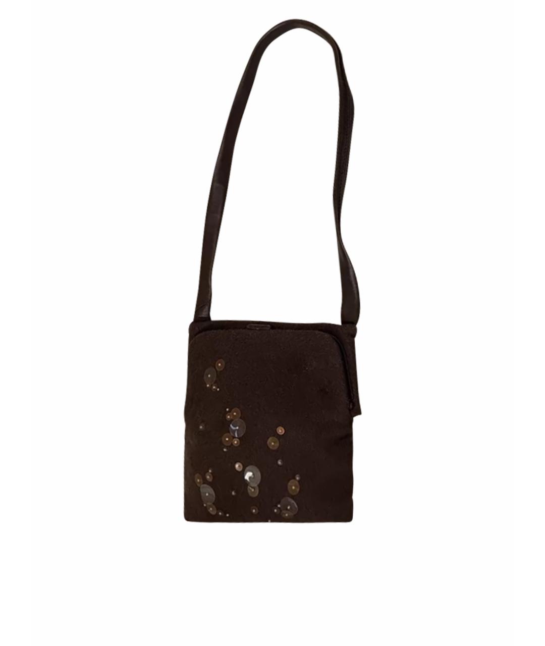 BOTTEGA VENETA Коричневая шерстяная сумка через плечо, фото 1