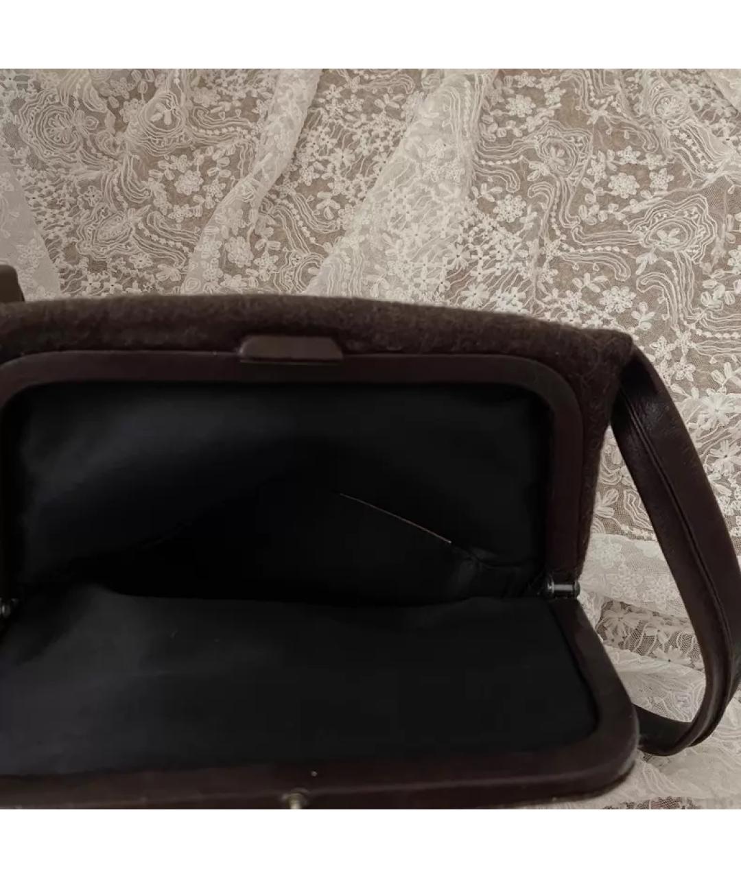 BOTTEGA VENETA Коричневая шерстяная сумка через плечо, фото 3