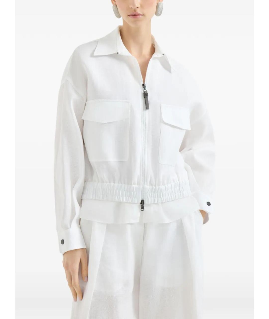 BRUNELLO CUCINELLI Белая хлопковая куртка, фото 4