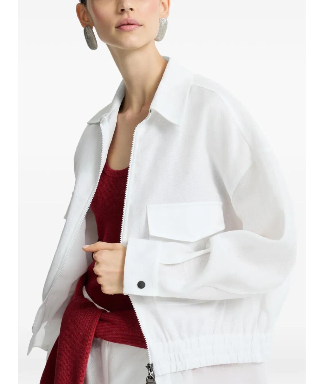 BRUNELLO CUCINELLI Белая хлопковая куртка, фото 5