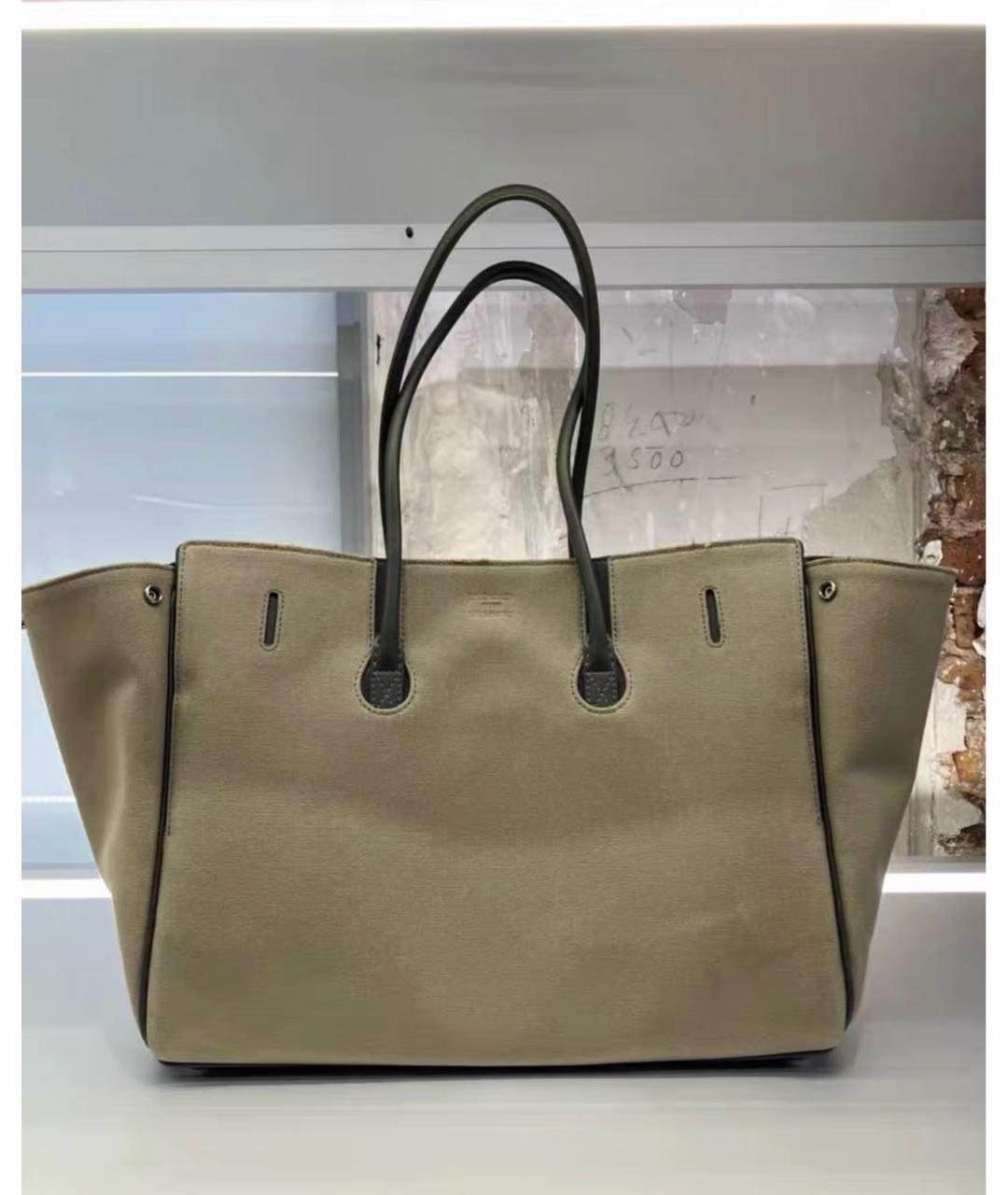 BALENCIAGA Хаки тканевая сумка через плечо, фото 8