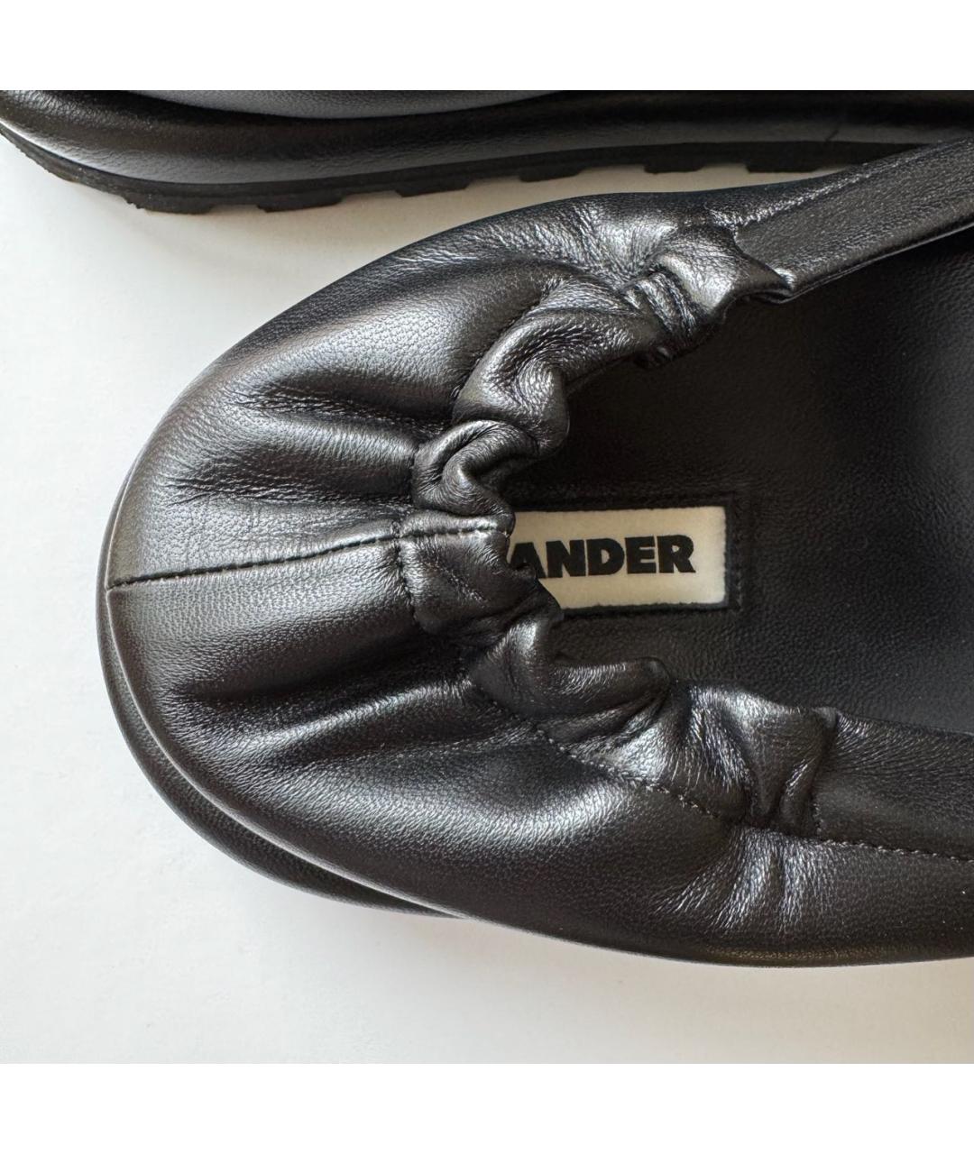 JIL SANDER Черные кожаные лоферы, фото 5