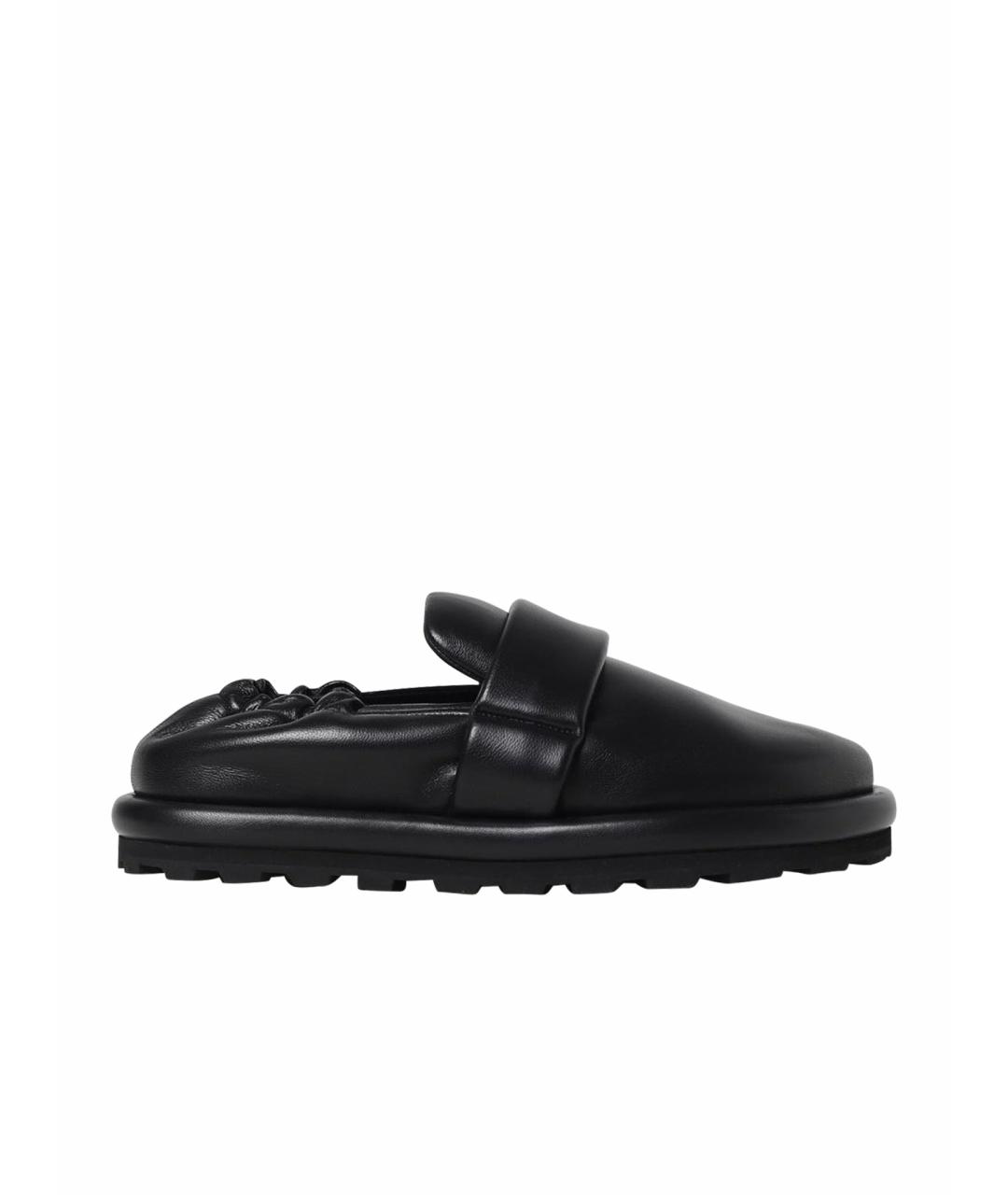 JIL SANDER Черные кожаные лоферы, фото 1