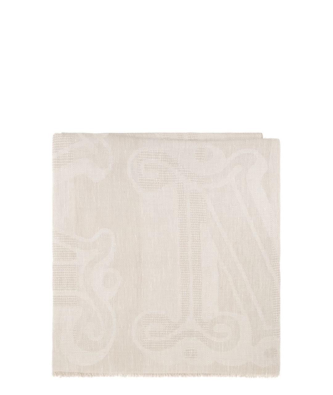 MAX MARA Белый льняной шарф, фото 2