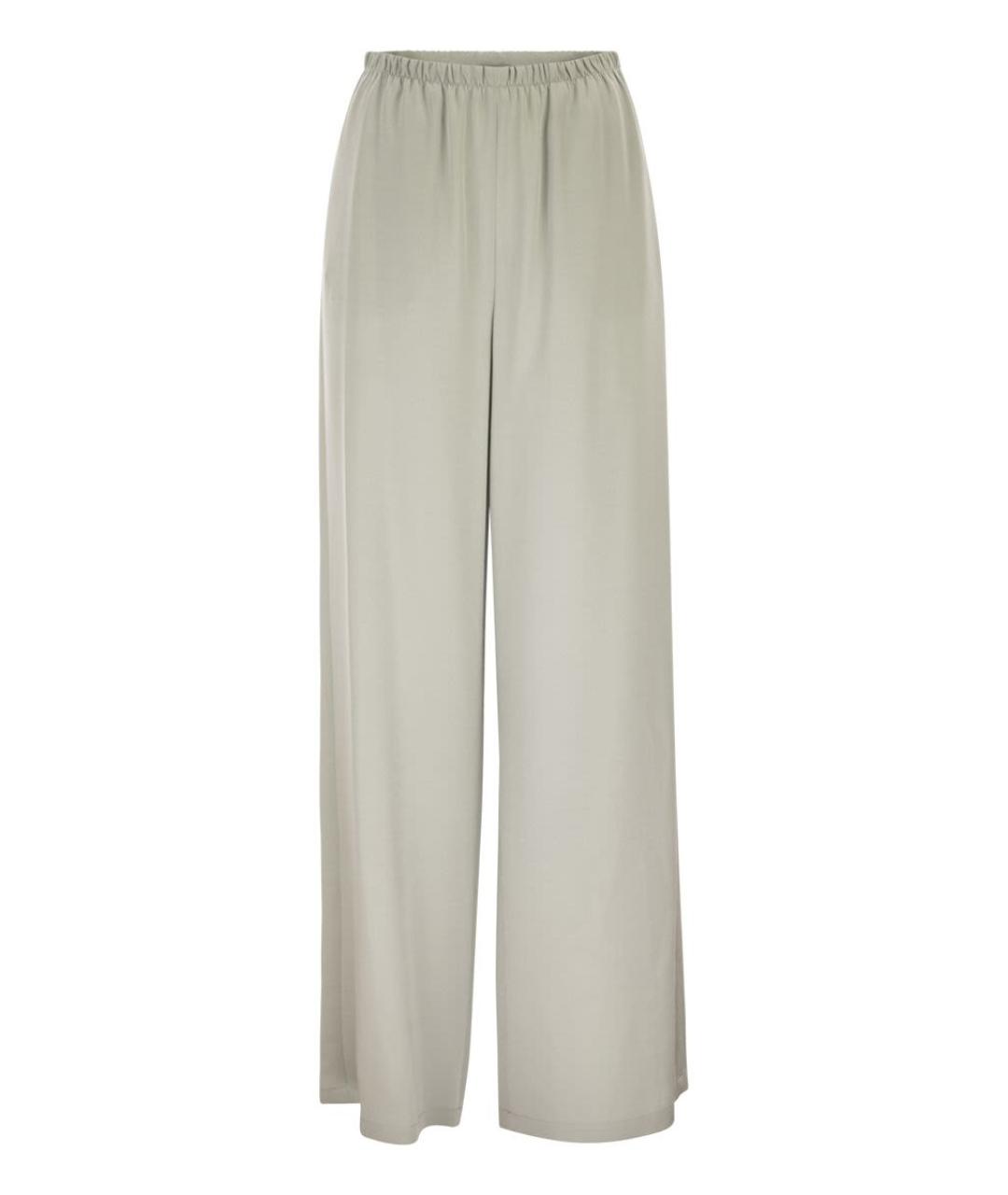 MAX MARA Зеленые шелковые прямые брюки, фото 1