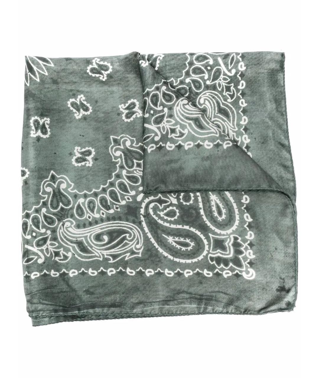 GOLDEN GOOSE DELUXE BRAND Зеленый шелковый платок, фото 1
