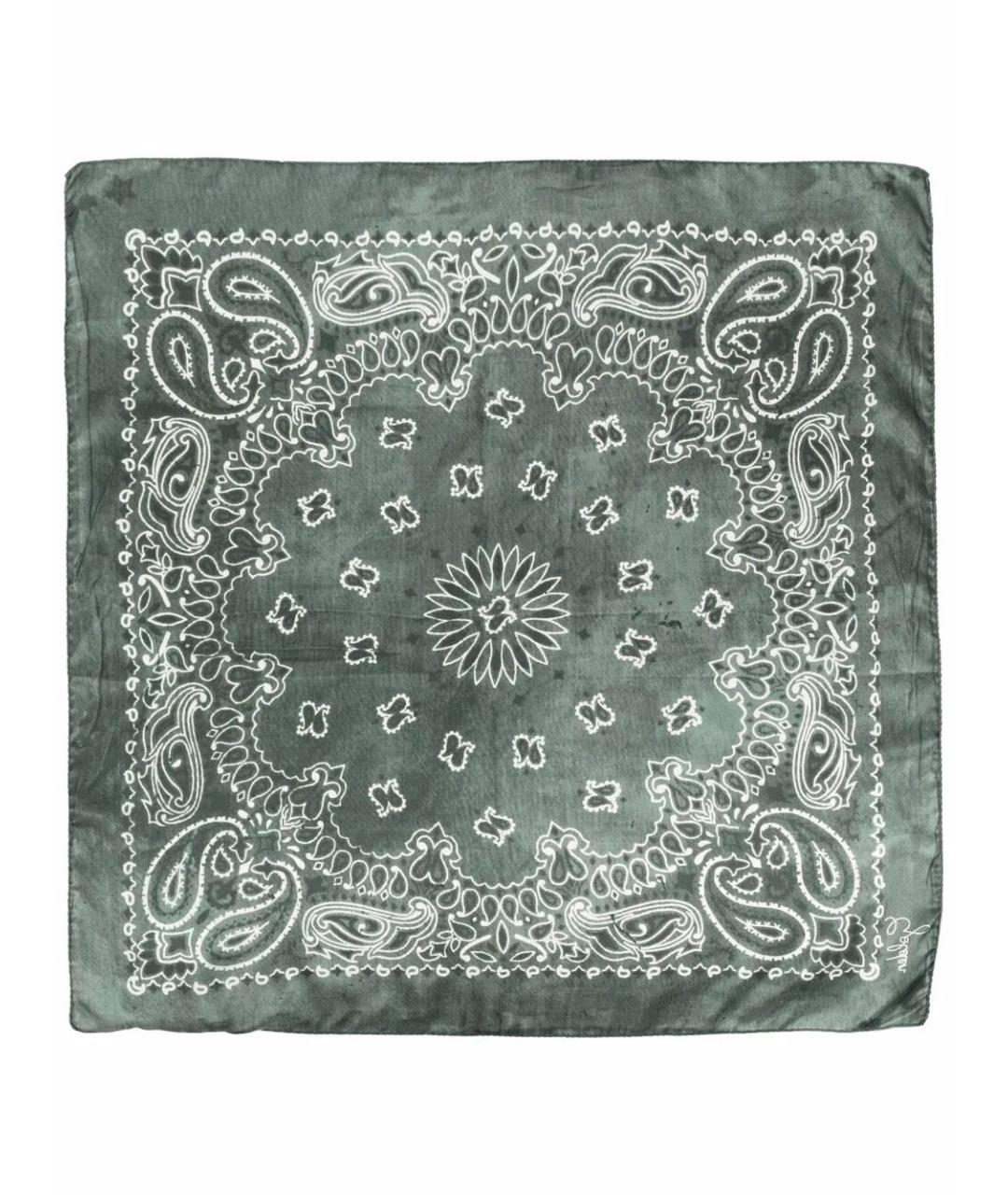GOLDEN GOOSE DELUXE BRAND Зеленый шелковый платок, фото 4