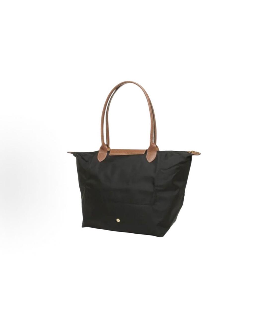 LONGCHAMP Черная тканевая сумка тоут, фото 3