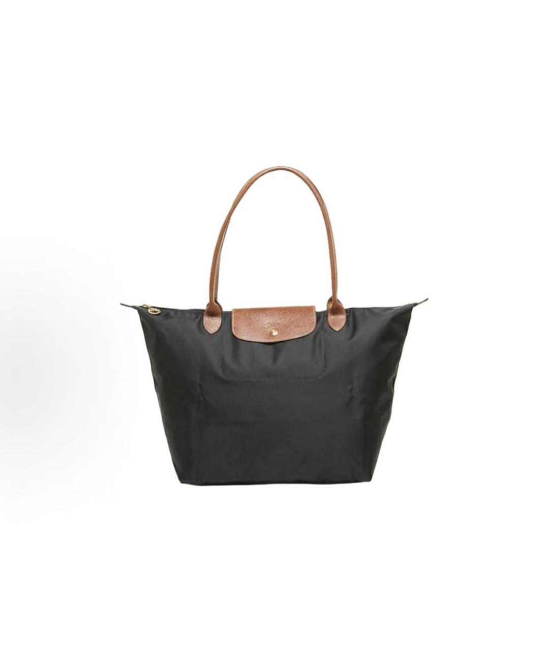 LONGCHAMP Черная тканевая сумка тоут, фото 4