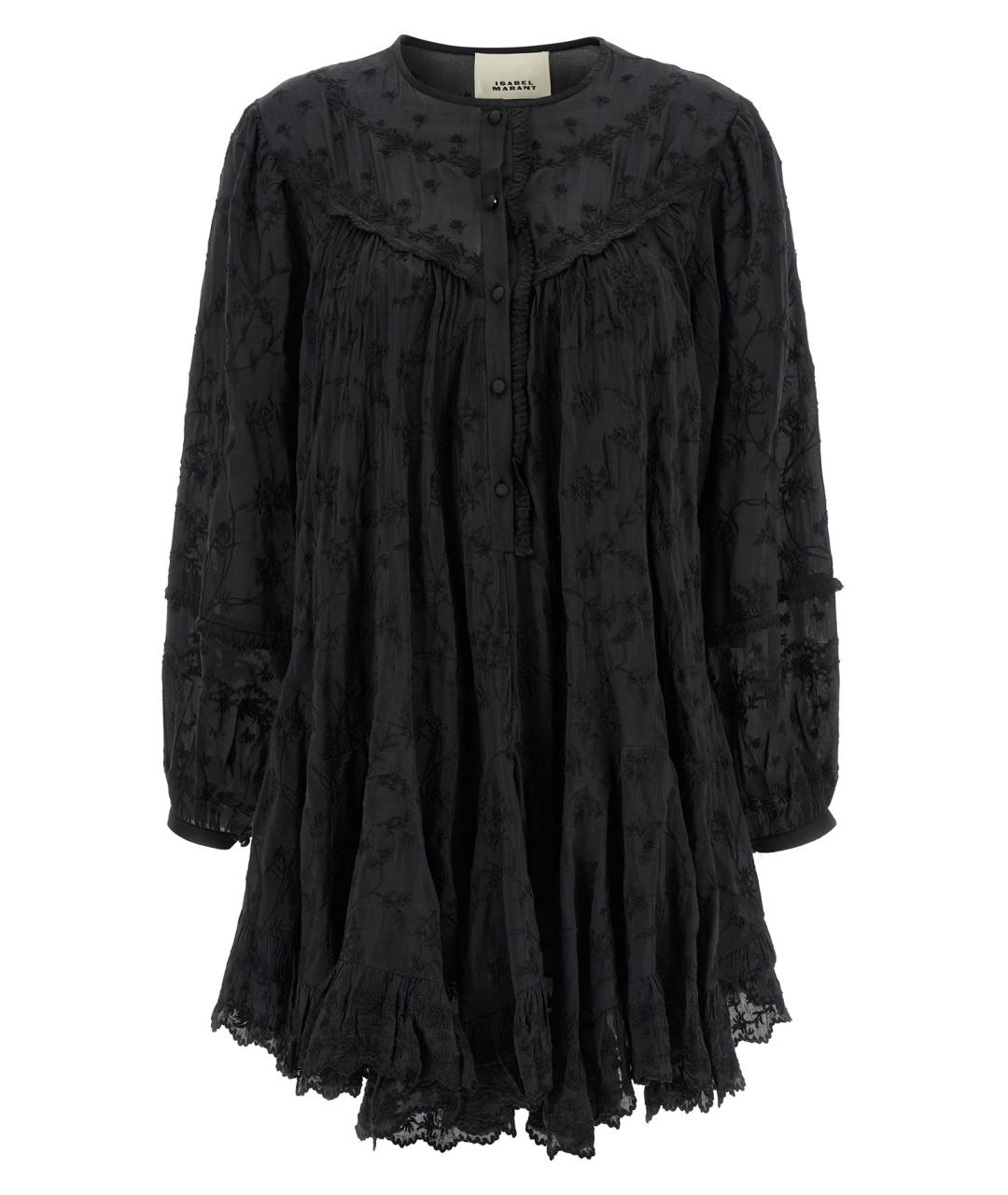 ISABEL MARANT Черное хлопковое коктейльное платье, фото 1