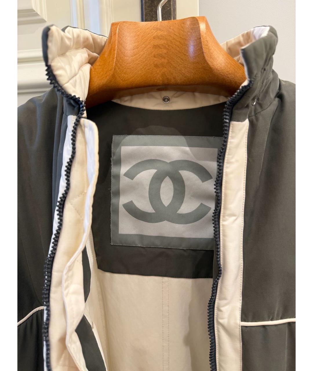 CHANEL Хаки хлопковый пуховик, фото 7