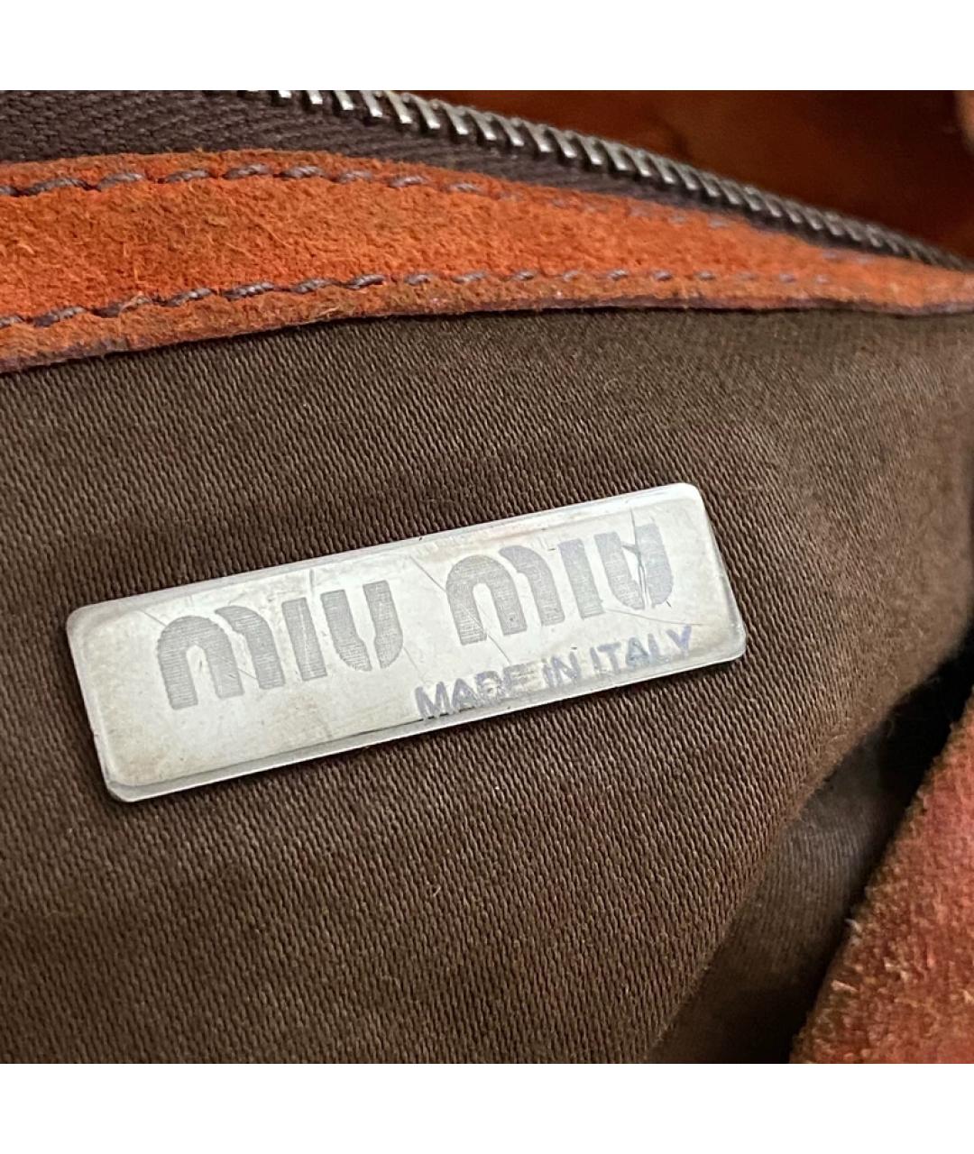 MIU MIU Коричневая замшевая сумка через плечо, фото 2