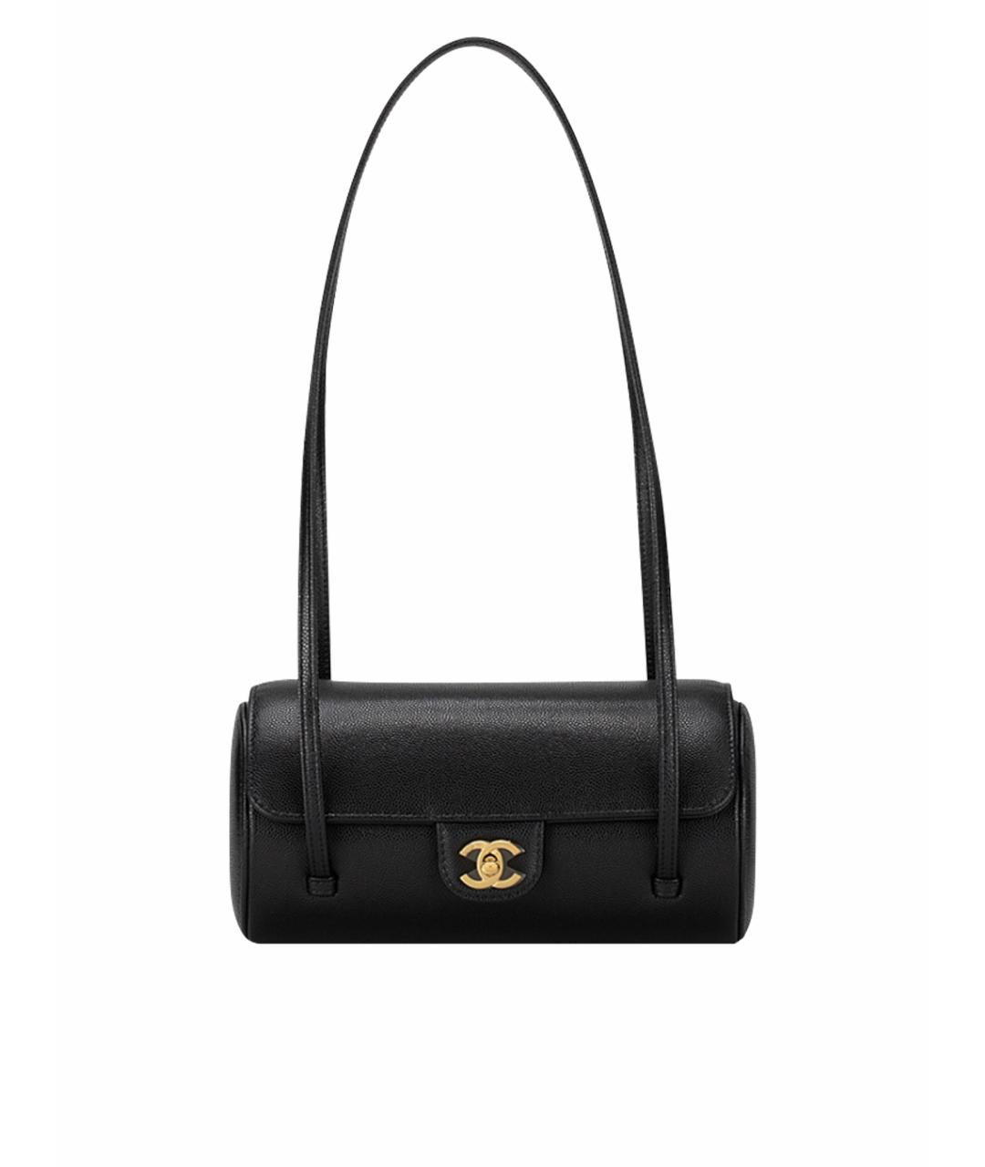 CHANEL Черная кожаная сумка с короткими ручками, фото 1