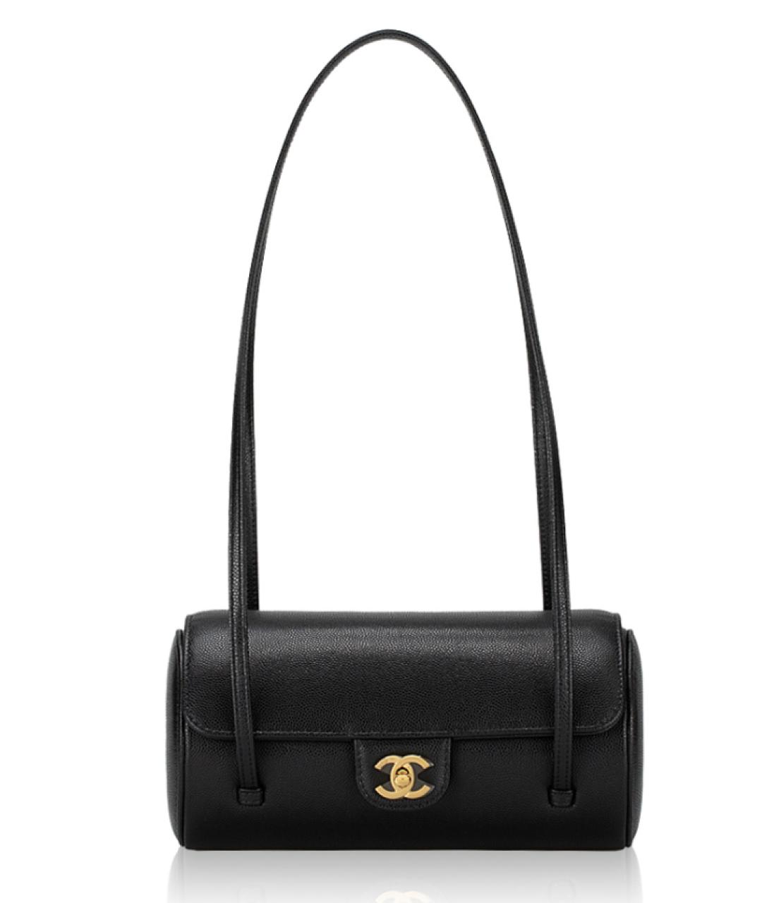 CHANEL Черная кожаная сумка с короткими ручками, фото 2