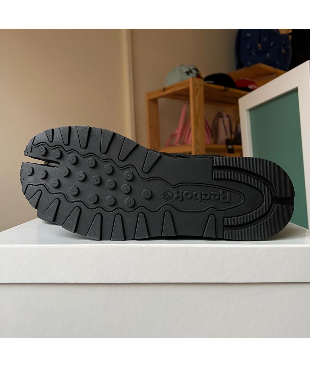 MAISON MARGIELA Черные кожаные кроссовки, фото 5