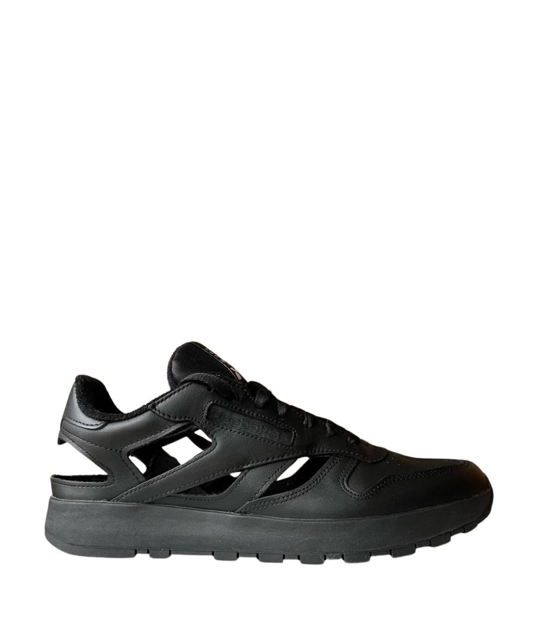 MAISON MARGIELA Черные кожаные кроссовки, фото 1