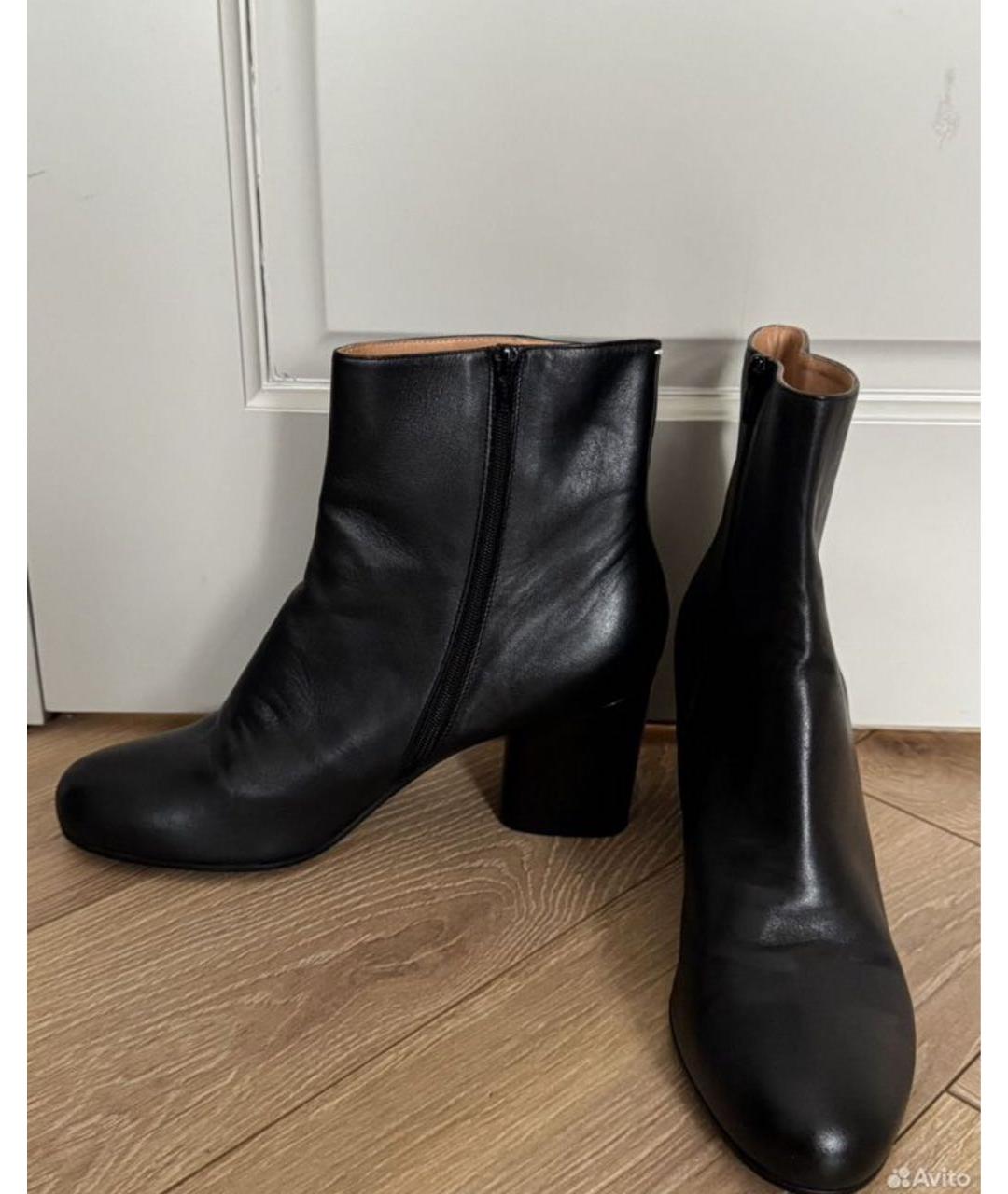 MAISON MARGIELA Черные кожаные ботильоны, фото 4