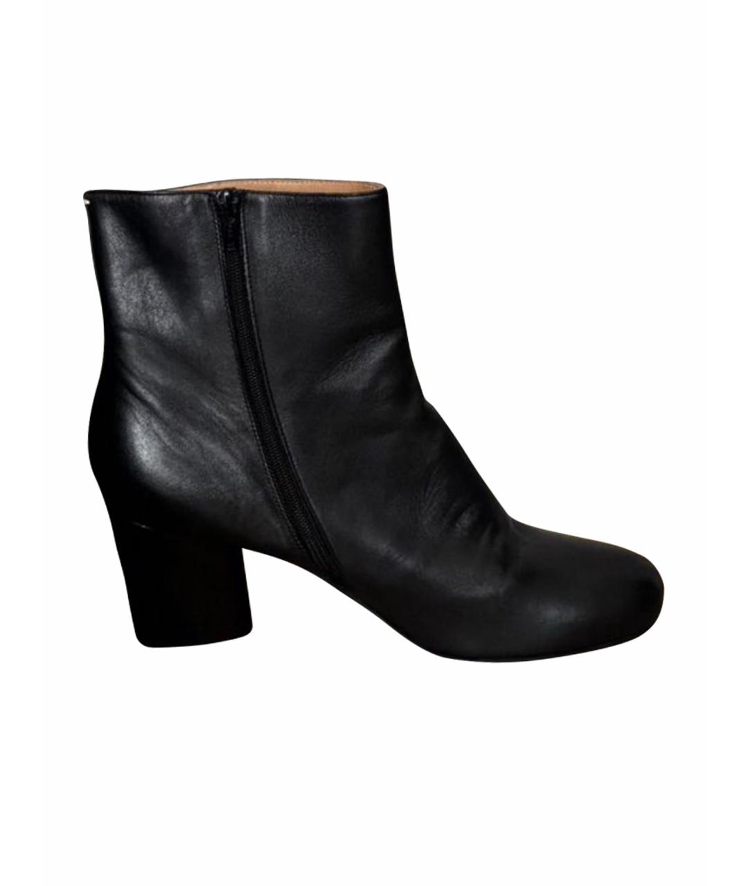 MAISON MARGIELA Черные кожаные ботильоны, фото 1