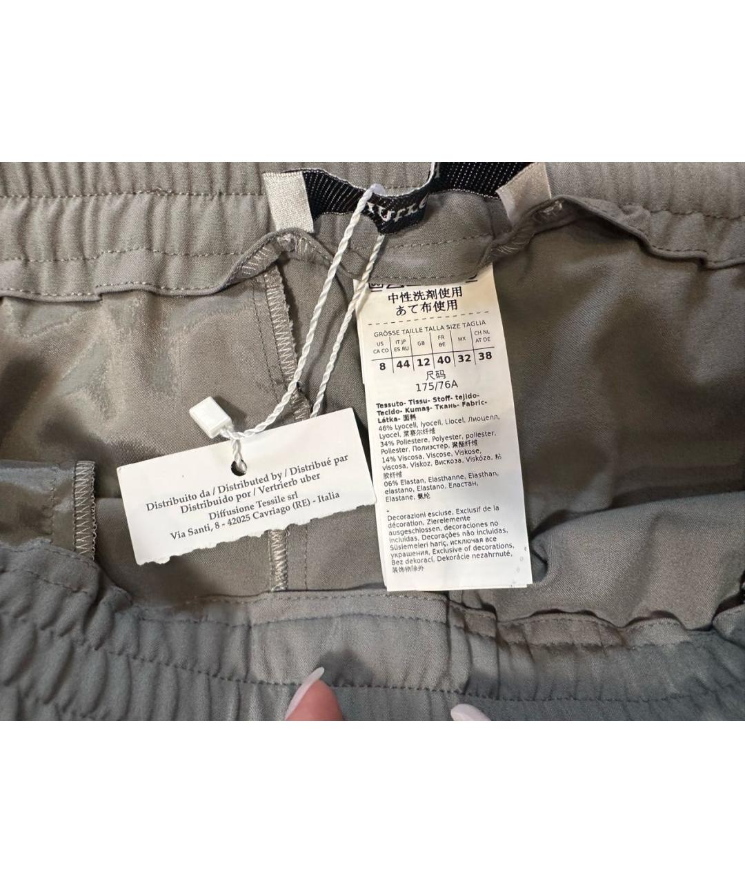 MAX MARA Серые вискозные прямые брюки, фото 3