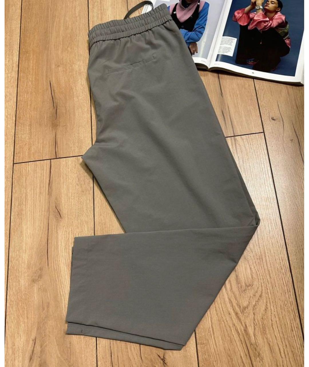 MAX MARA Серые вискозные прямые брюки, фото 7