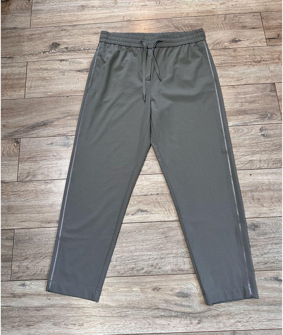 MAX MARA Серые вискозные прямые брюки, фото 9