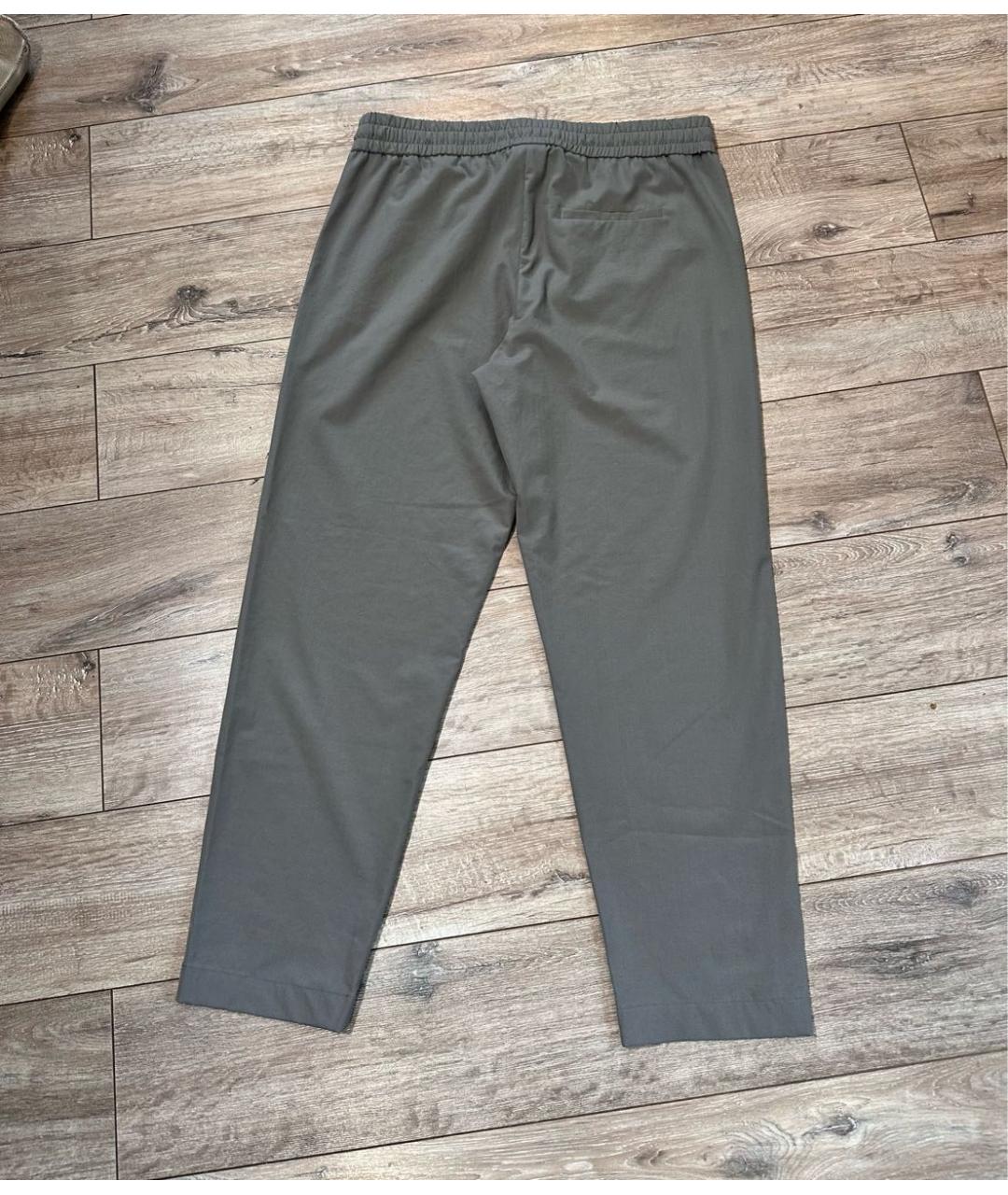 MAX MARA Серые вискозные прямые брюки, фото 2