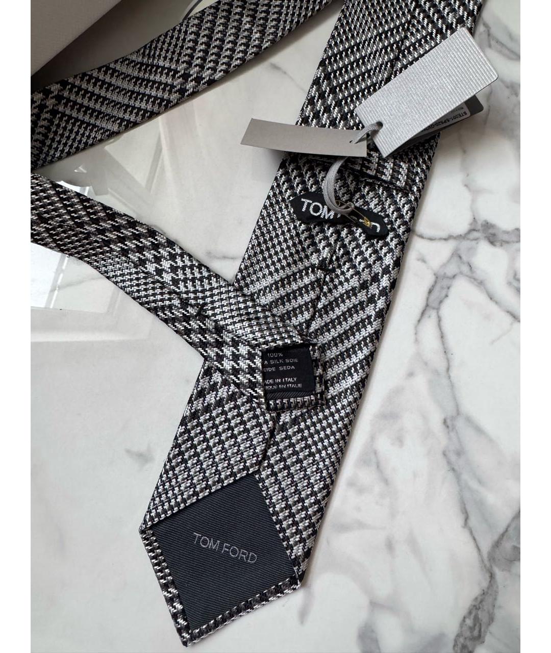 TOM FORD Серый шелковый галстук, фото 6