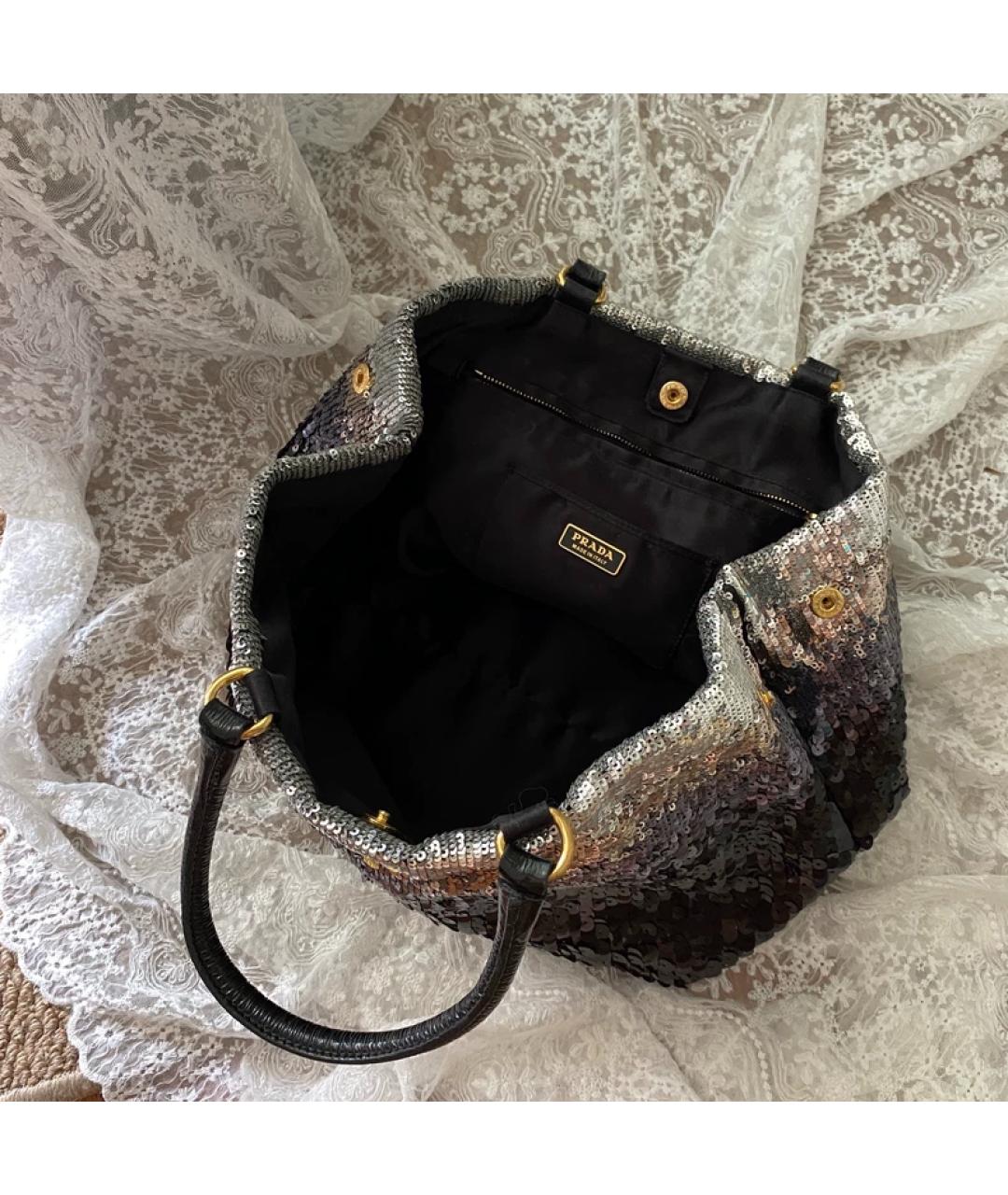 PRADA Серебряная сумка через плечо, фото 6