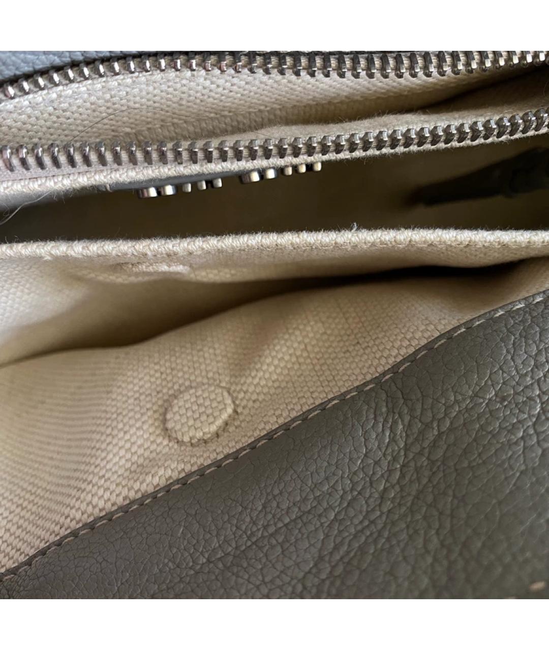 MIU MIU Серая кожаная сумка тоут, фото 6