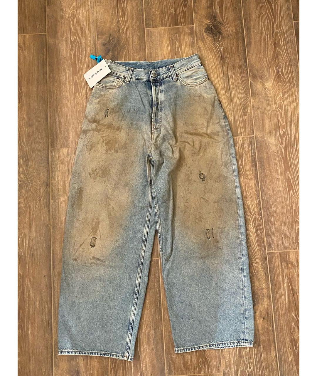 ACNE STUDIOS Бежевые хлопковые прямые джинсы, фото 2