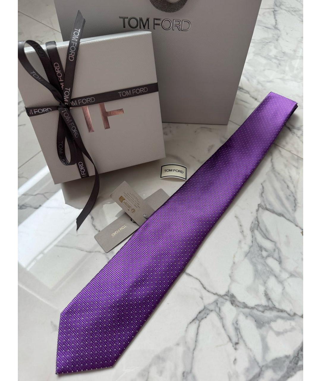 TOM FORD Фиолетовый шелковый галстук, фото 6