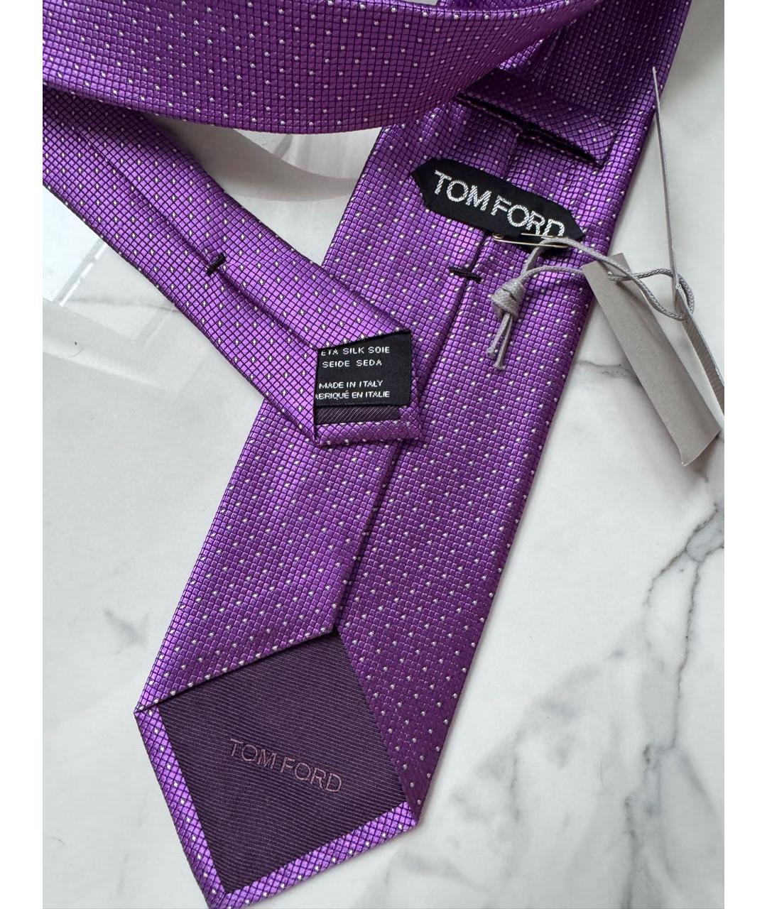 TOM FORD Фиолетовый шелковый галстук, фото 3