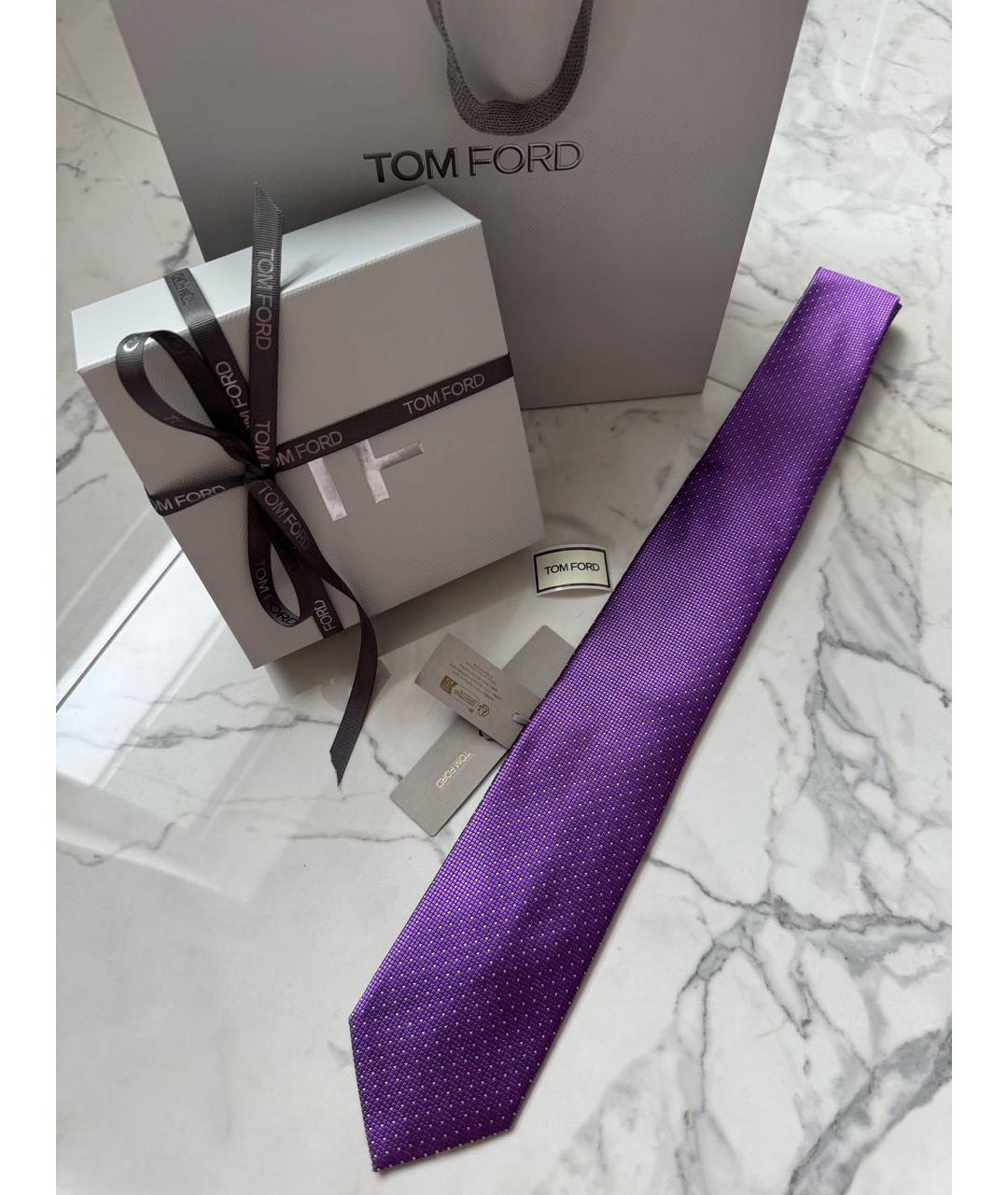 TOM FORD Фиолетовый шелковый галстук, фото 2