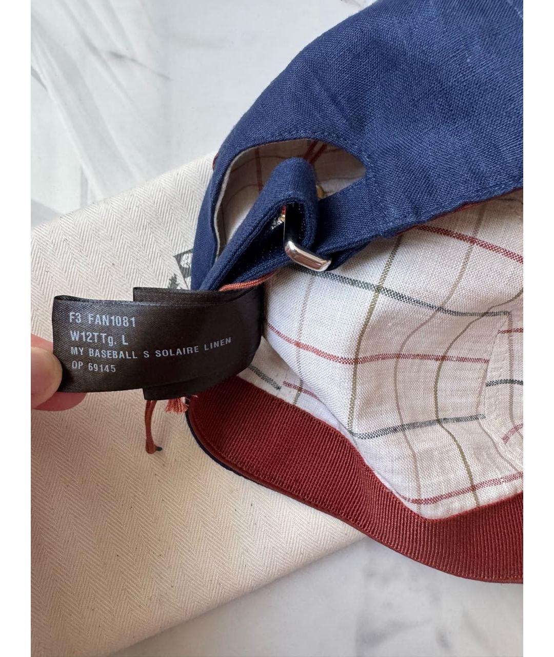 LORO PIANA Синяя льняная кепка/бейсболка, фото 6