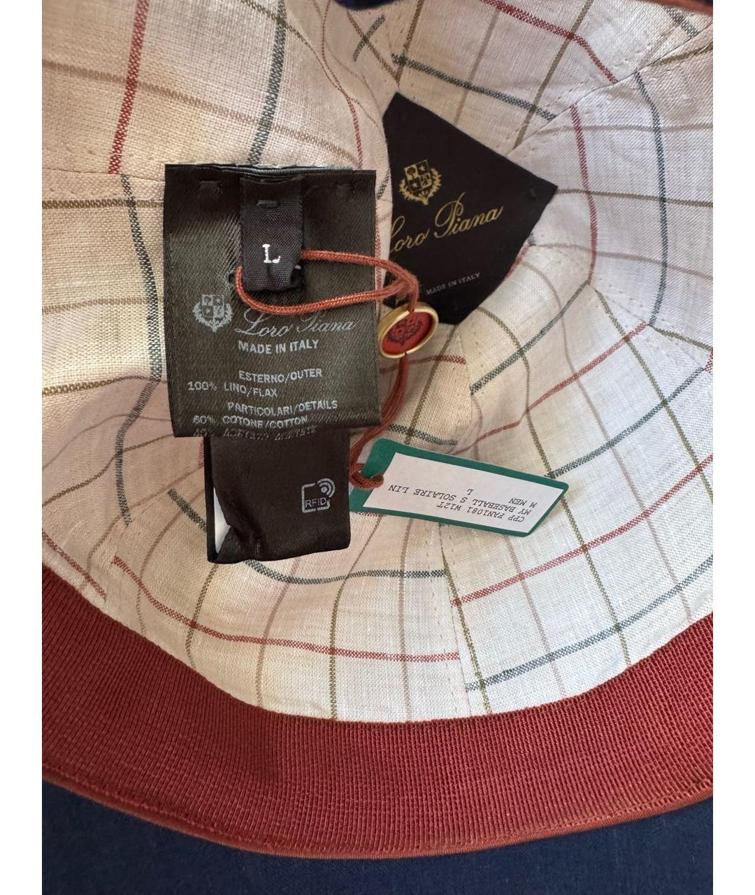 LORO PIANA Синяя льняная кепка/бейсболка, фото 8