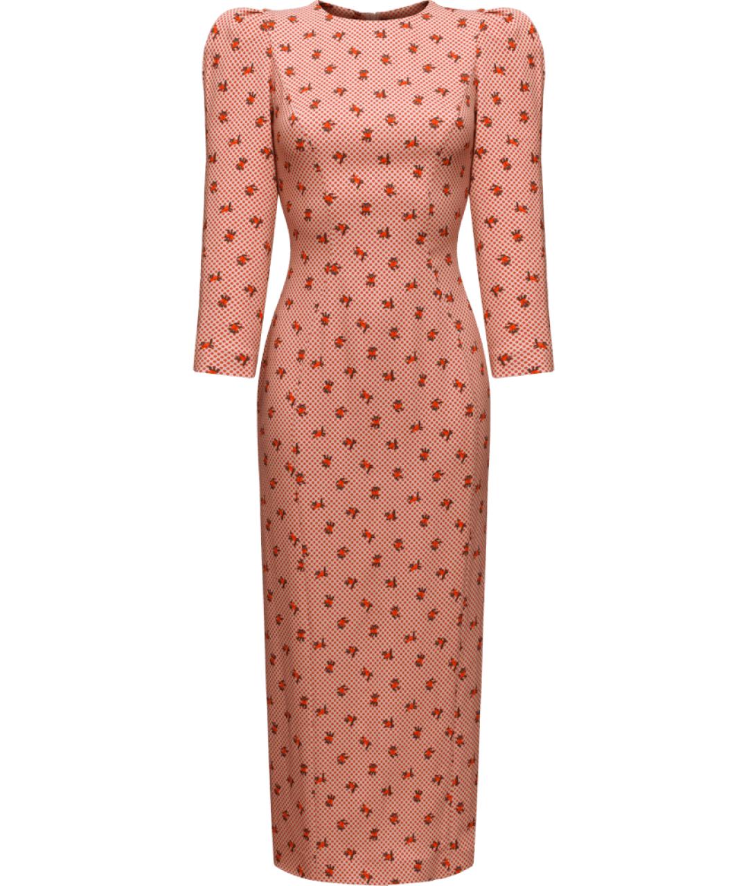 ULYANA SERGEENKO Розовое хлопко-эластановое коктейльное платье, фото 1