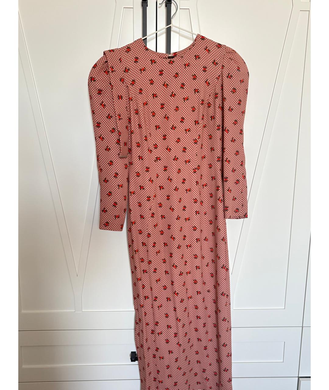 ULYANA SERGEENKO Розовое хлопко-эластановое коктейльное платье, фото 2