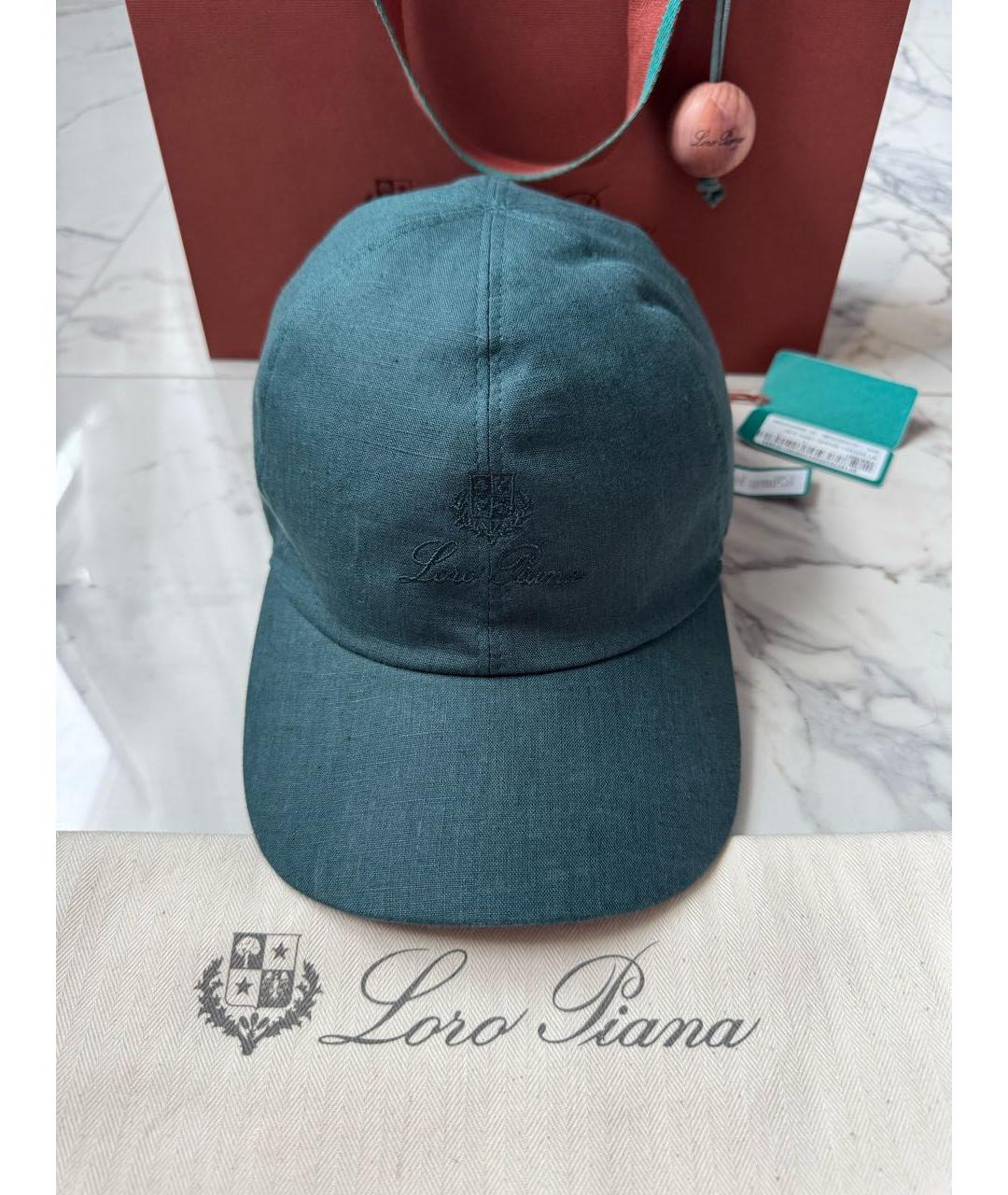 LORO PIANA Зеленая льняная кепка/бейсболка, фото 9