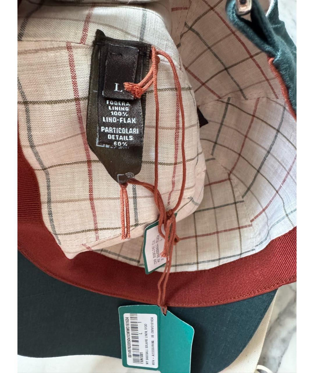 LORO PIANA Зеленая льняная кепка/бейсболка, фото 7