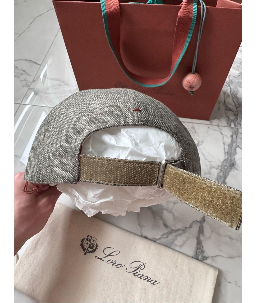LORO PIANA Зеленая льняная кепка/бейсболка, фото 3