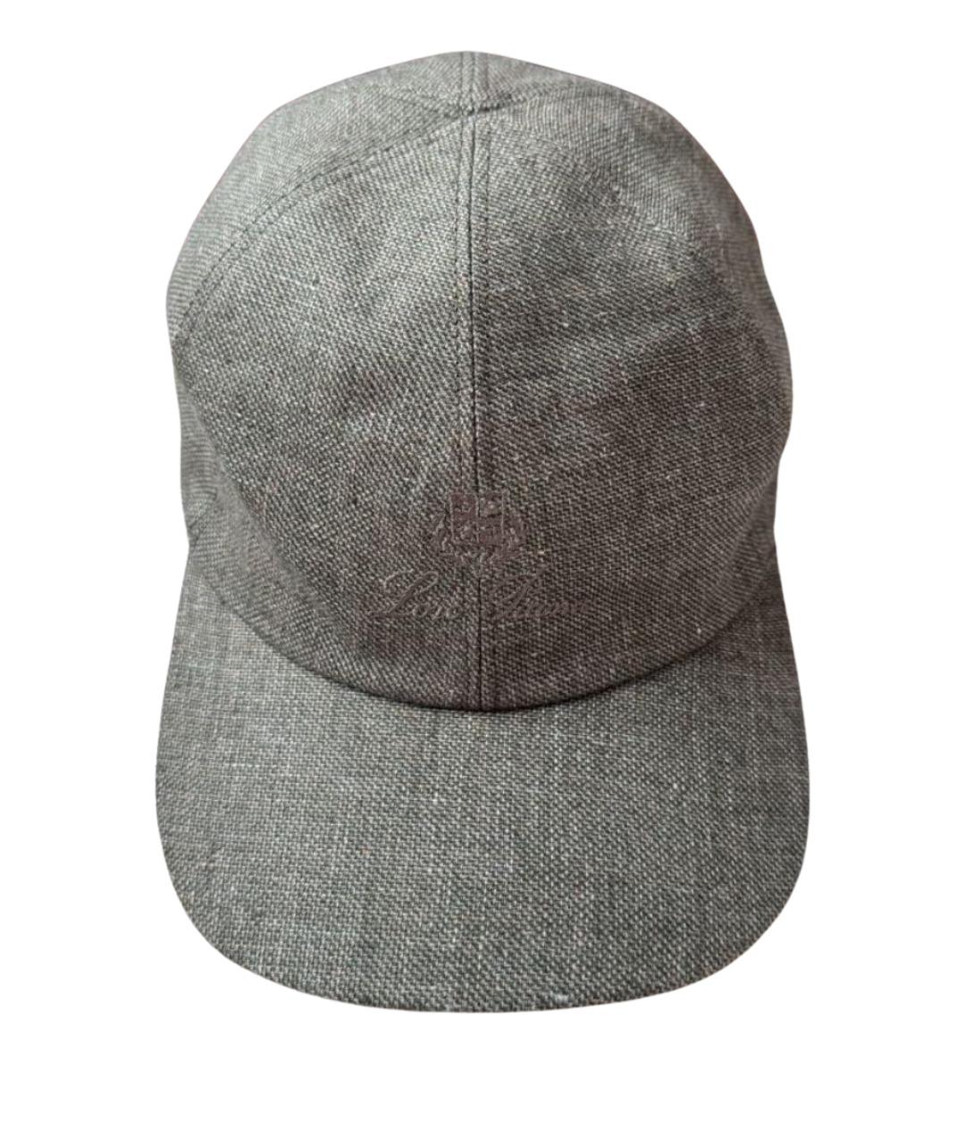 LORO PIANA Зеленая льняная кепка/бейсболка, фото 1