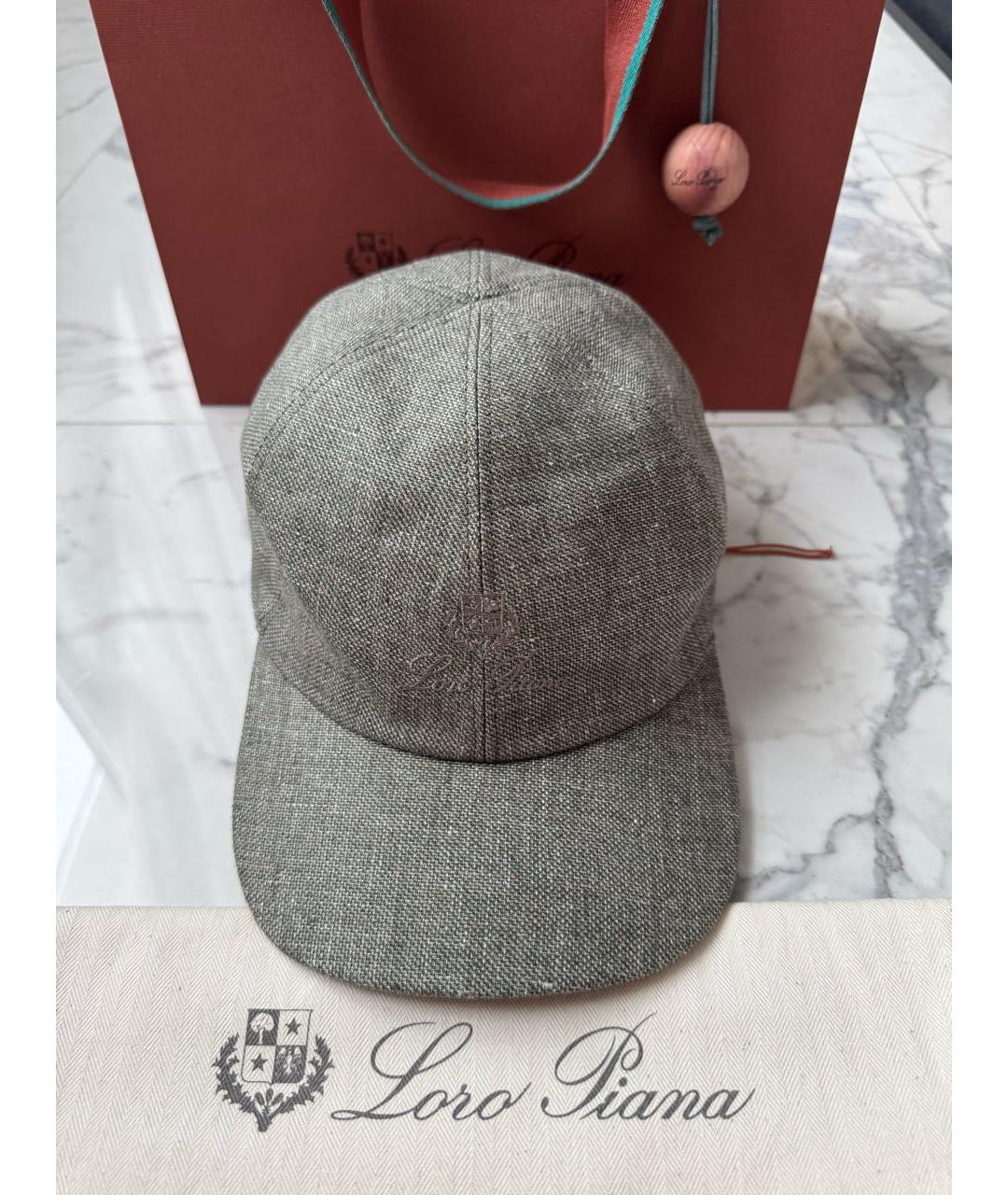 LORO PIANA Зеленая льняная кепка/бейсболка, фото 9