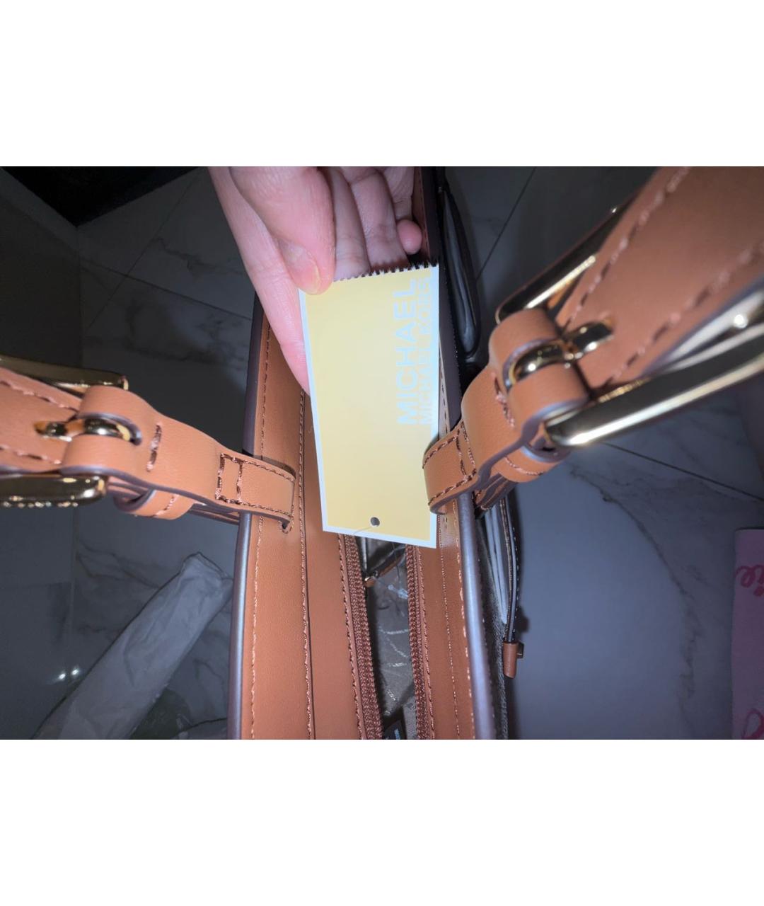 MICHAEL KORS Бежевая сумка через плечо из искусственной кожи, фото 5