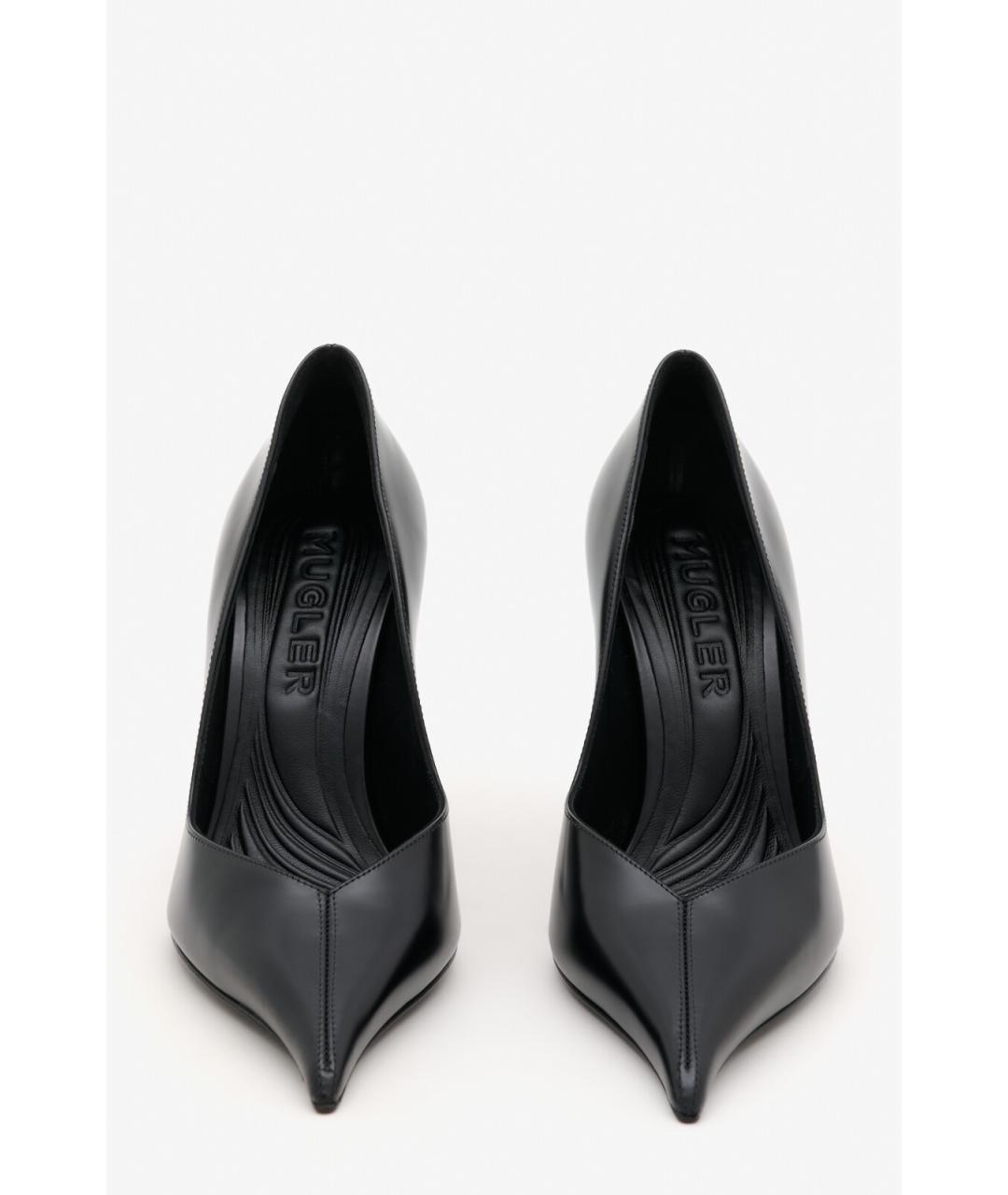 MUGLER Черные кожаные туфли, фото 4