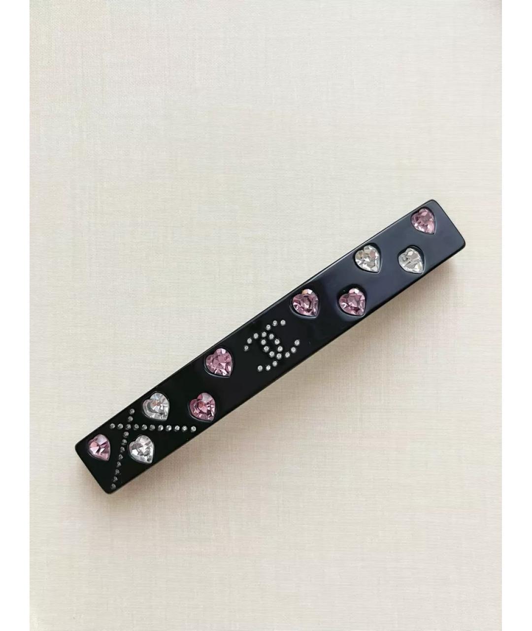 CHANEL Черная заколка, фото 4