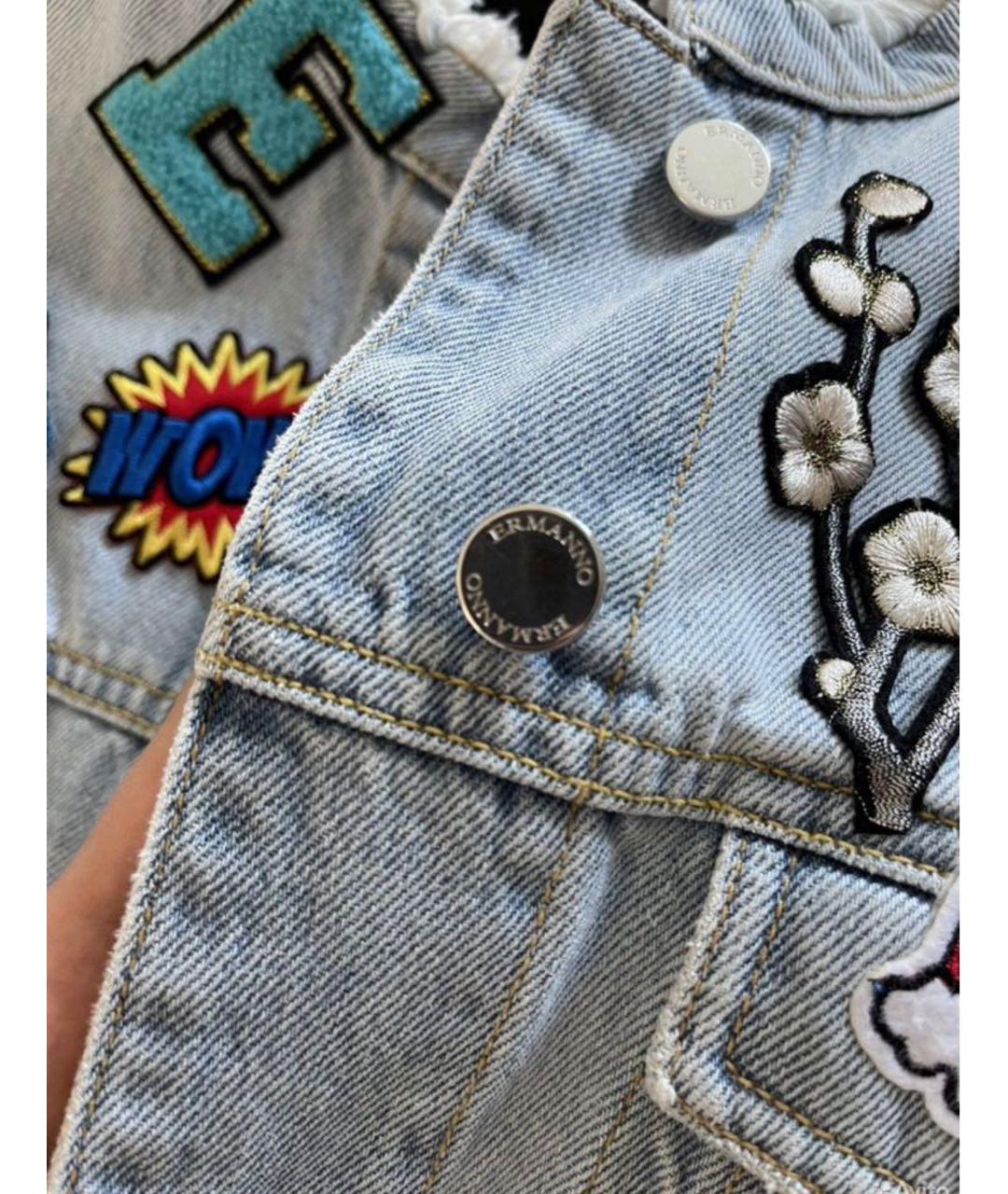 ERMANNO SCERVINO Голубой хлопковый жакет/пиджак, фото 3