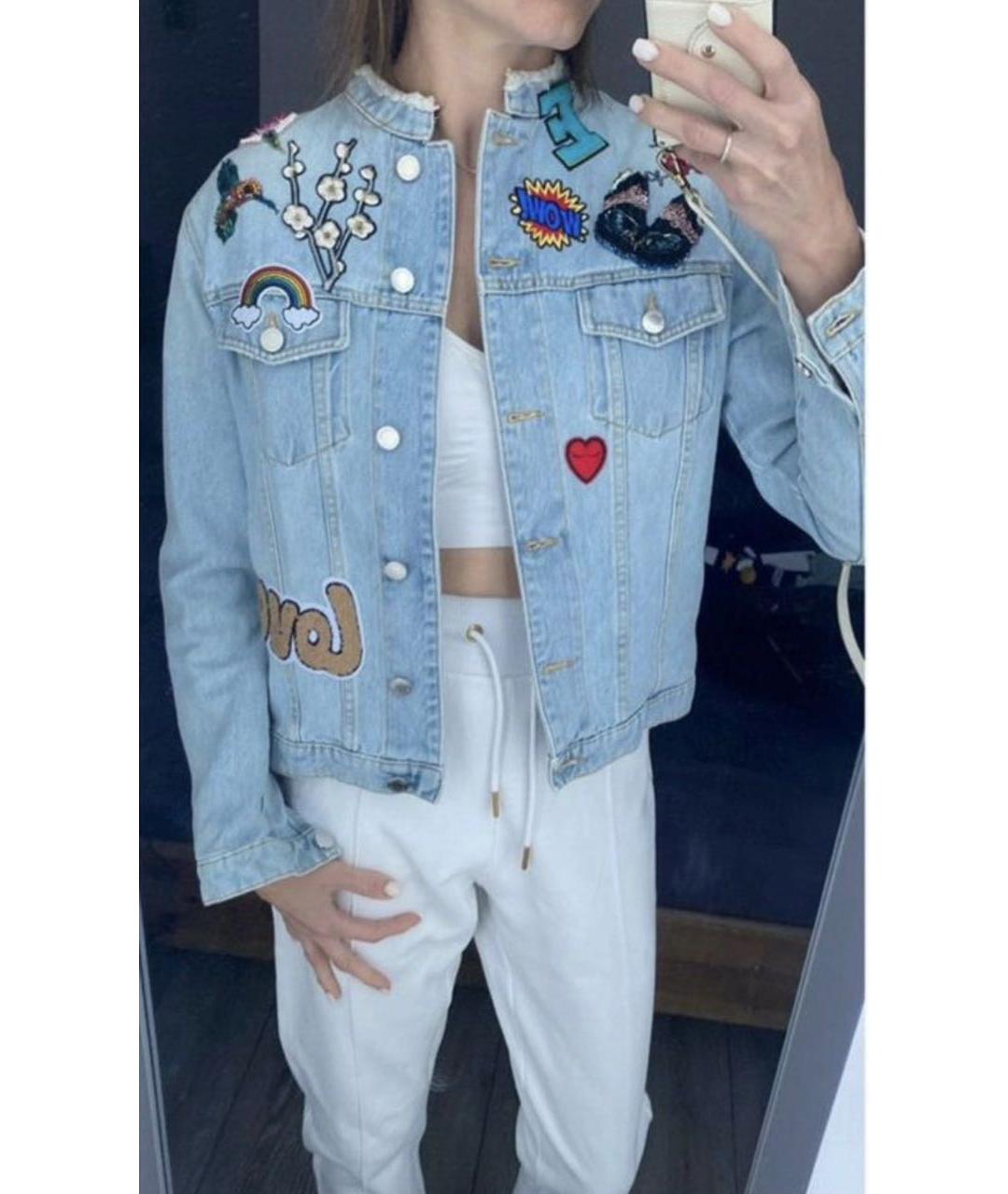 ERMANNO SCERVINO Голубой хлопковый жакет/пиджак, фото 4